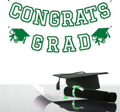 Congrats Grad Banner Graduation Party Banner Decoration Hanging Garland High - Image 3