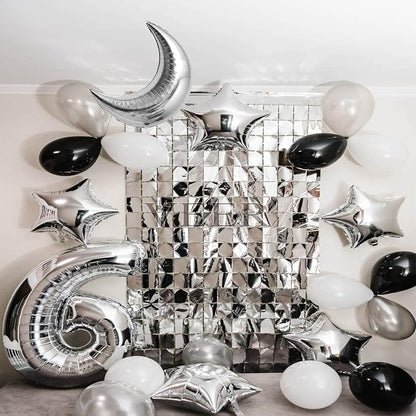 50pcs Silver Moon and Star Balloons, Star Foil Balloons Star Balloon | Moon and - Image 6