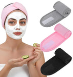 3 Pack Terry Cloth Headband, Adjustable Esthetician Headbands for Women, Non-Slip Terry Cloth Headband for Facial, Makeup & Shower, Soft Stretchable Hair Band
