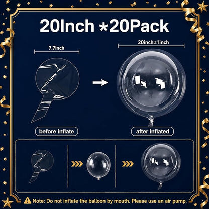 Bobo Balloons, 20Inch Large Clear Balloons - Image 2