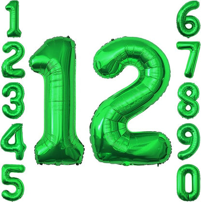 Green Number 12 Balloon 40 Inch, Glossy Foil Duo by Unknown