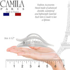 Camila Paris CP3231 French Hair Clips, Large Side Slide Hair Clips for Long Curly Wavy Hair, Strong Hold No Slip Grip, Girls Hair Claw Clips for Women, Styling Girls Hair Accessories, Made In France