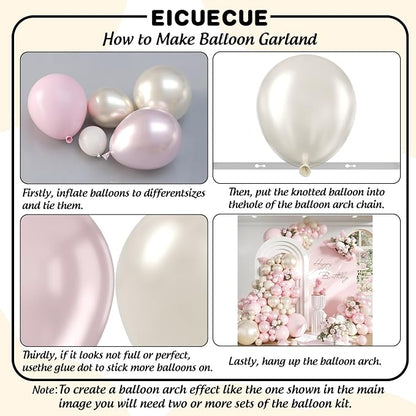Pearl Pink White Balloon Arch Kit - Image 3
