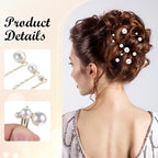15 Pcs Gold Pearl Hair Pins, Pearl Hair Clips Slides in 3 Sizes Wedding Elegant Pearls Hairpins Decorative Bobby Pins Barrettes Accessories for Women Brides Bridesmaid