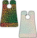 Beard Bib Apron for Men Shaving, Waterproof Non-Stick Hair Catcher with Suction Cups, Grooming Essential for Dad Husband, Rasta Flag Color Cheetah Leopard Print Floral Shave Bib