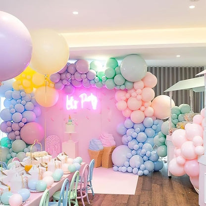 PartyWoo Pastel Rainbow Balloons 101pcs Latex Helium Balloons 12 Inch | Baby - Image 4