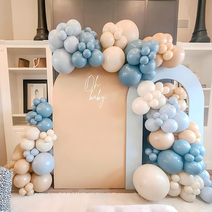 Blue White Balloons 12INCH Latex Balloon Coastal Birthday Sea Baby Shower | - Image 5