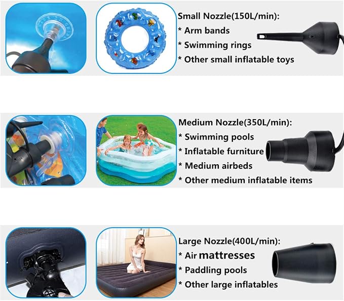 Electric Air Pump for Inflatables Air Mattress Pump Bed Pool Toy Raft Boat - Image 4