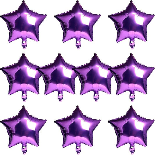 10pcs Star Shape Foil Mylar Balloons, 18 Inch Balloon by MEETINGU