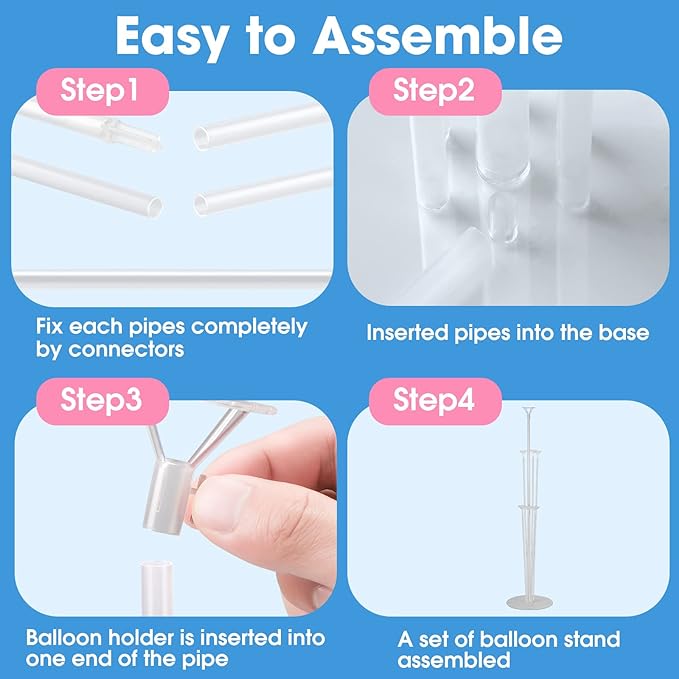 Voircoloria 4 Sets Balloon Stand Kits, Balloon Sticks Holder - Image 4