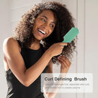 AM8:00 Curl Defining Brush,9Rows Premium Styling Hairbrush for Curly Hair, Enhances Curls Definition & Separation, (Green)