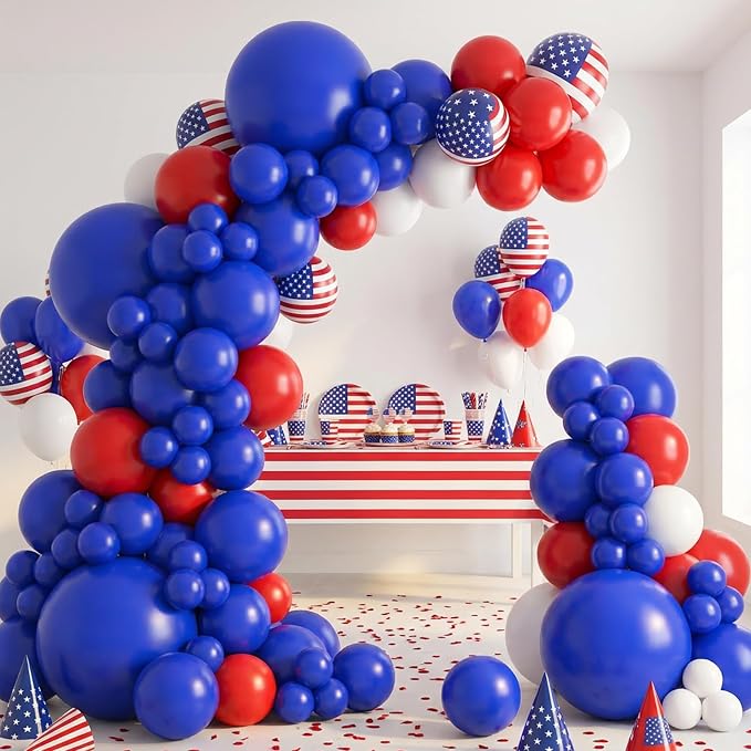 RUBFAC Blue Balloons Different Sizes Royal Blue Balloon Arch Kit 154pcs | - Image 7