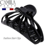 Camila Paris CP3138 French Hair Clip for Women Thick Hair for Long Curly Wavy Hair, Black, Girls Hair Claw Clips Fashion Styling Hair Accessories for Women, Strong Hold No Slip Grip, Made in France