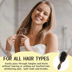 Mini Hair Brush,Cute Detangling Travel Hair Brush,Soft Bristles for Effortless Tangle Removal,Detangler Hairbrush for Women Men Boys Girls Kids Wet Dry All Hair Types (Red Mushrooms, Mini)
