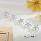 Unicra Gold Hair Pins Star Hair Clips Bridal Wedding Hair Accessories for Women and Girls Pack of 5 (Silver)