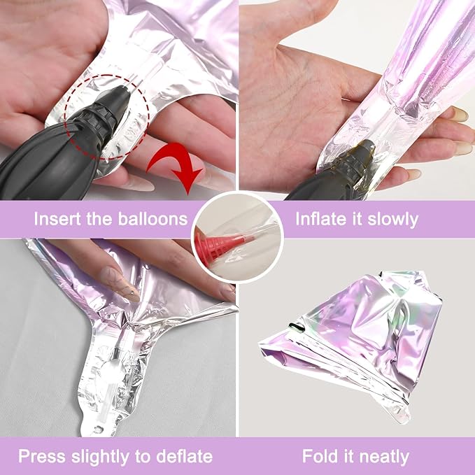 12Pcs Iridescent Round Foil Balloons, Holographic Balloons - Image 9