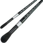 Silver Brush Limited BV-3059S Black Velvet 2pc Round Mop Set, Premium Short Handle Small & Medium Round Mop Brushes for Watercolor, Gouache, Dyes & Silk Painting, Mixed Filament with Very Soft Tips