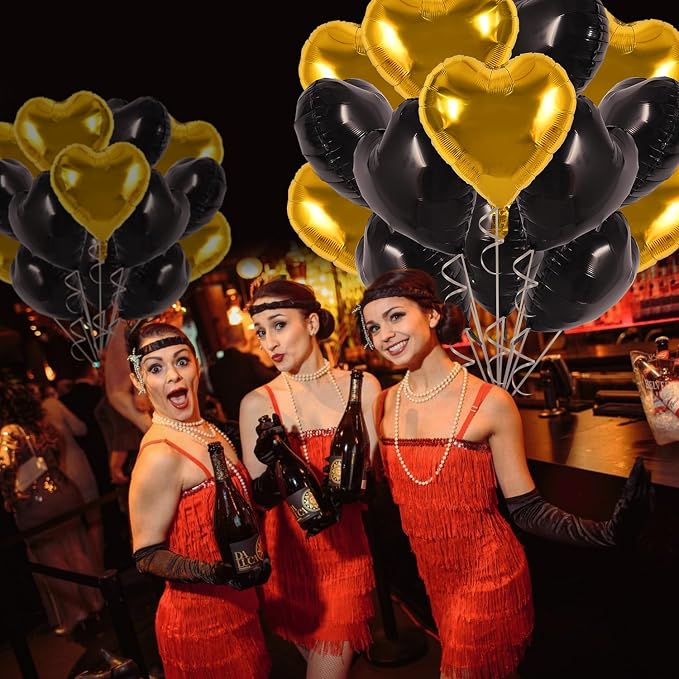 TONIFUL 30 Pcs Gold Heart Balloons 18 Inch Heart Shape Foil Mylar Balloons | - Image 3