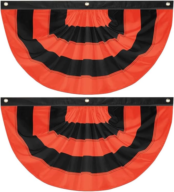 Halloween Bunting Flag 2x4 FT Fully Sewn Orange & Black 5 Stripe by Unknown