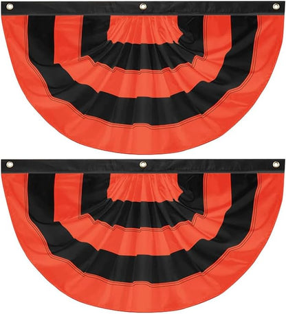 Halloween Bunting Flag 2x4 FT Fully Sewn Orange & Black 5 Stripe by Unknown