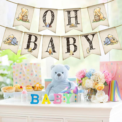 Oh Baby Banner for Winnie Baby Shower Decorations Classic Baby Shower Banner - Image 6