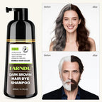 Dark Brown Hair Dye Shampoo, 3 in 1 Instant Hair Color with 15 Min Gray Coverage, Natural Semi-Permanent Herbal Shampoo for Men & Women