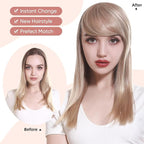 SARLA Clip in Side Bangs Extension Straight Synthetic Fake Bangs One Piece for Women Sunny Blonde
