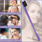 Hair Brush with Hair Styling Comb Set, Purple, Detangling Hair Brushes for Women Men Kids Curly Hair, Includes Detangler Brush, Teasing Hair Brush, Rat Tail Comb, Edge Brush
