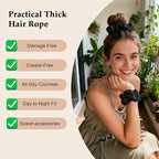 Satin Scrunchies for Women – 8PCS Black Silk Hair Ties – No Crease, Frizz-Free, Gentle Elastic Hair Bands for Thick & Thin Hair, Soft & Stylish Hair Accessories Gifts