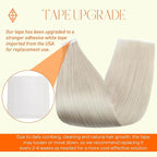 Full Shine 24 Inch Tape in Hair Extensions Human Hair Color 1000 Blonde Long Hair Tape in Extensions Add Length 40 PCS 100 Grams Seamless Hair Extensions for Wedding