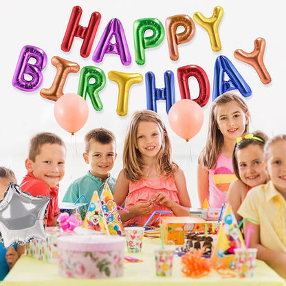 CANREVEL Happy Birthday Banner Decorations + 8Pcs Star Balloons, Rainbow | - Image 5