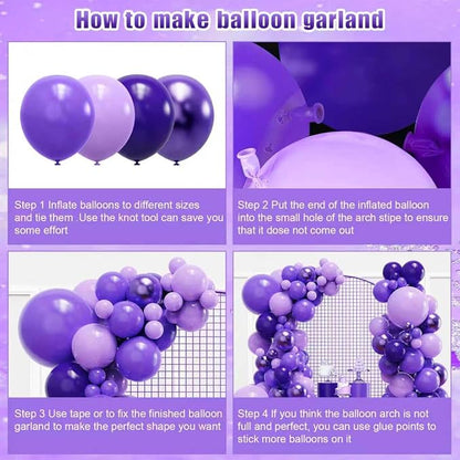 YMSZ Purple Balloon Garland Arch Kit, - Image 3