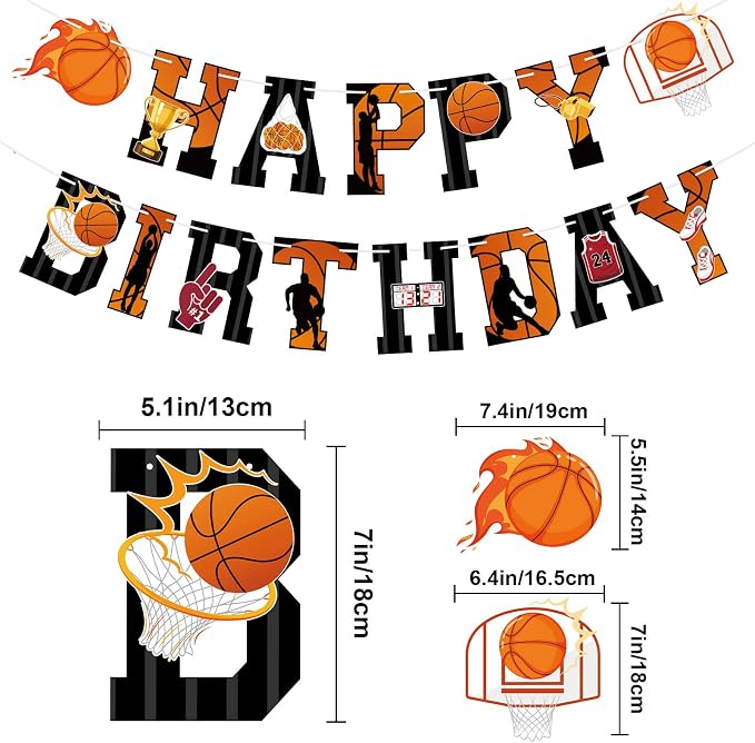 Basketball Birthday Banner Basketball Birthday Party Decorations Basketball - Image 2