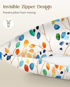 2 Pack Mulberry Silk Pillowcase for Hair and Skin - Standard Size 20 x 26 Inches with Hidden Zipper Colorful Leaf 19 Momme Soft Sleeping Silk Pillow Case for Women, Moms