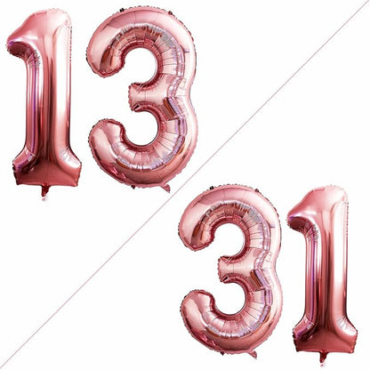 Number 13 Balloons for 13th Birthday Sweet 13 Party Decorations, 42 Inch Jumbo by GOER