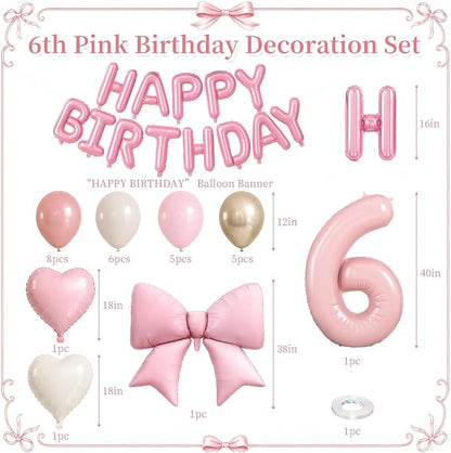 Dusty Pink Number 6 Balloon, 6th Birthday Decorations - Image 2