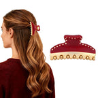 2026 Premium Durable Hair Claw Clip for Women, Original Italian Designed Strong Grip Hair Clips for Normal Fine Thin Hair, No Slip Jaw Clips with Gift Box for Christmas Birthday Girls, 3 Inch Red