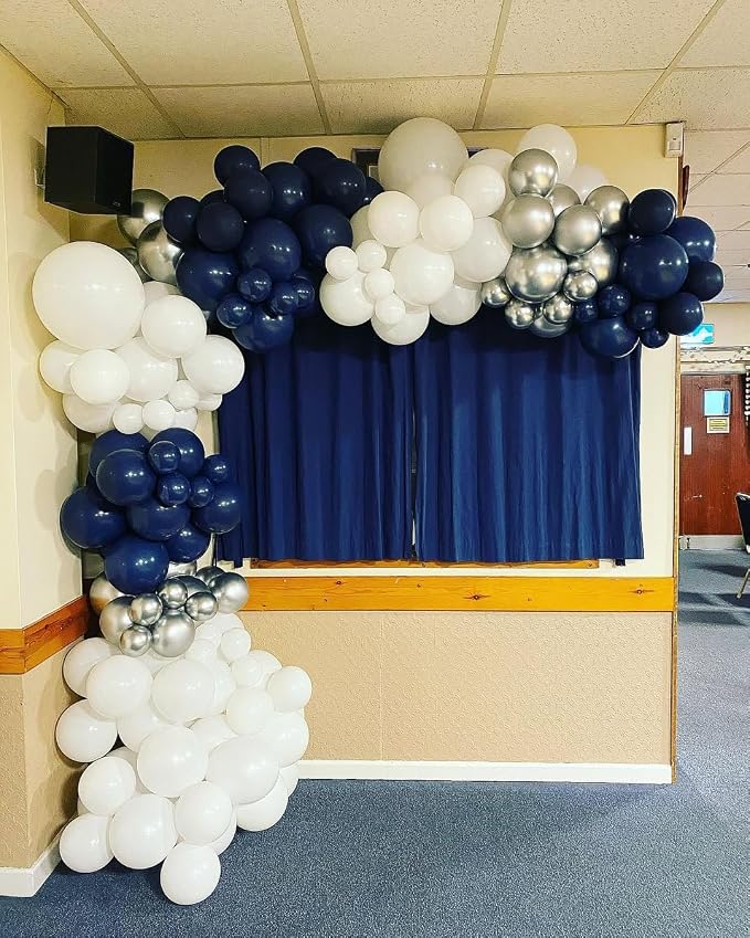 153Pcs Navy Blue and Silver Balloons Garland Arch Kit - Image 5