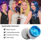 Blue Hair Color Wax, Natural Hairstyle Wax 4.23 oz, Temporary Hairstyle Cream for Party, Cosplay, Halloween, Daily use, Date, Clubbing (Blue)
