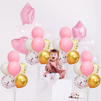 4 Sets Pink Gold Confetti Balloons Centerpieces - Image 8