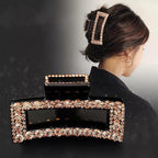 Crystal Rhinestone Hair Clips for Women, Vintage Acrylic Large Bling Jaw Clamps Luxury Elegant Plastic Hair Claw Clip with Strong Hold for Thin Thick Hair Fashion Wedding Party Accessories（2 Pack）