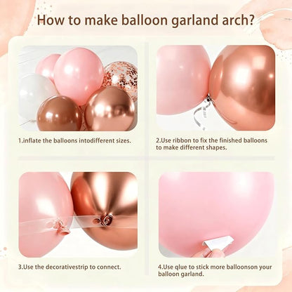 Pink and Brown Balloon Arch Kit, Party | Dusty Retro Blush Pink Brown White - Image 3