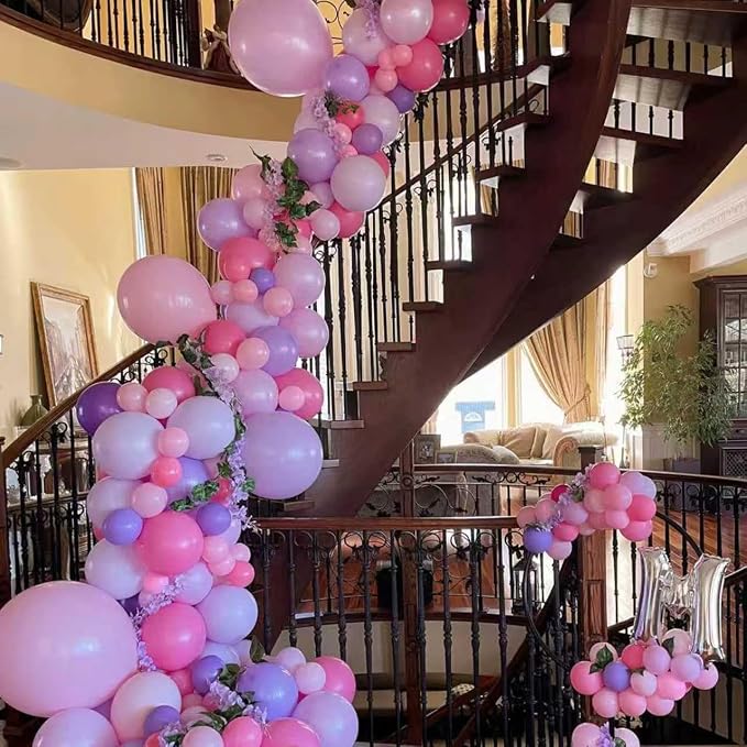 YMSZ Pink Purple Balloons Arch Kit, Different Sizes, 18 12 10 5 inch, - Image 7