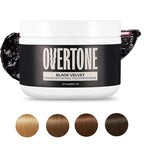 Overtone Semi Permanent Hair Color Conditioner, Black Velvet, 8 oz, Nourishing, Damage-Free, Color Depositing Mask for All Hair Types with Shea Butter & Coconut Oil, Vegan & Cruelty-Free