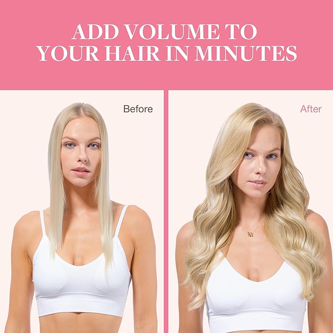 GOO GOO Clip in Hair Extensions Real Human Hair, Remy Human Hair Extensions Clip ins for Women, Natural Human Hair, 20inch 150g 7Pcs, 18A/613A Dark Blonde Highlighted Bleach Blonde