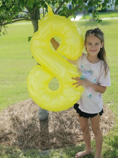 8 Balloon 40 inch Yellow Number Balloons - Image 2