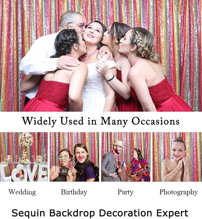 ShinyBeauty 7FTx7FT Glitter Rainbow Backdrop - Image 6