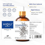 HIQILI 1 Fl Oz Cedarwood Essential Oil, Pure Natural Cedarwood Oil for Hair, Diffuser, Aromatherapy - 30ML