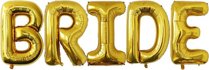40 Inch Gold BRIDE Letter Foil Balloons, Giant Mylar Helium Balloons - Image 4