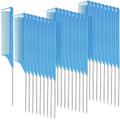 Patelai 30 Pieces Rat Tail Combs Bulk, Hair Teasing Fine Tooth Pintail Combs Braiding Hair Styling Tools with Steel Pin for Stylists Salon Teasing Sectioning Coloring Detangling(Blue)